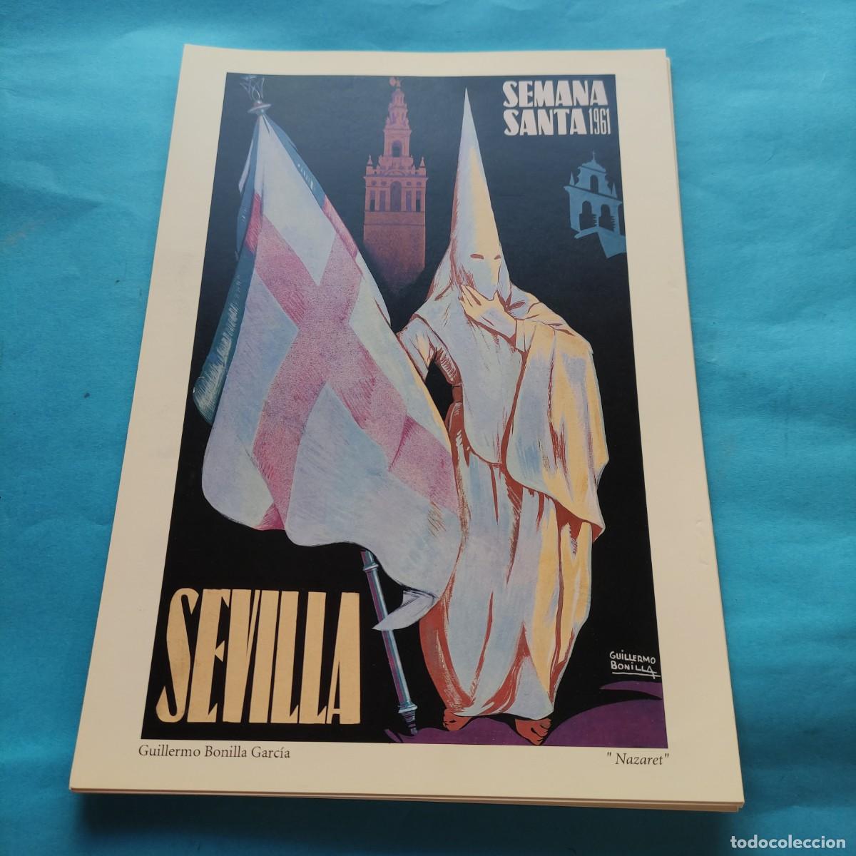Coleccionismo de carteles: L&Aacute;MINA SEMANA SANTA DE SEVILLA. A&Ntilde;O 1961. REPRODUCCI&Oacute;N CARTELES SIGLO XX. 33X23CM