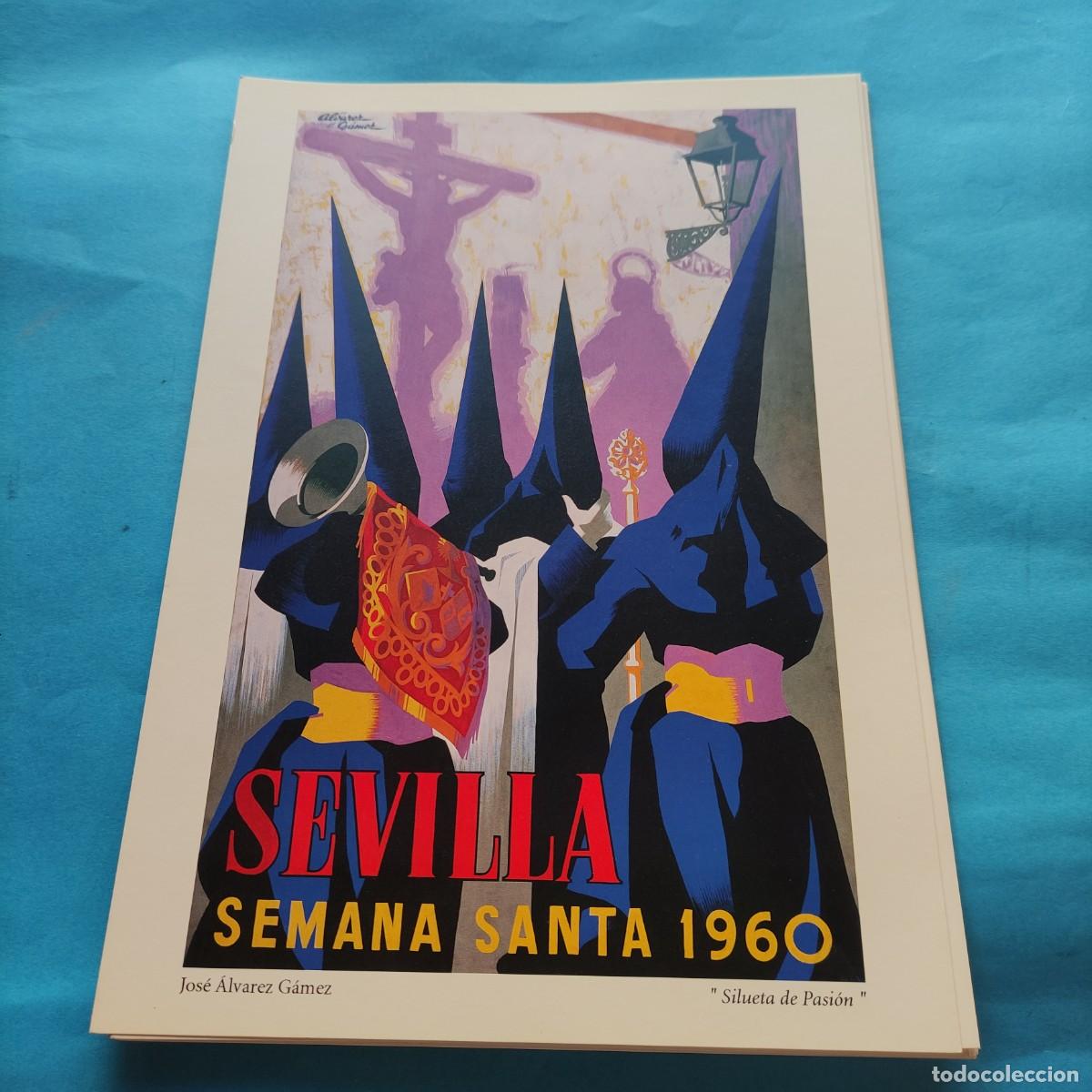 Coleccionismo de carteles: L&Aacute;MINA SEMANA SANTA DE SEVILLA. A&Ntilde;O 1960. REPRODUCCI&Oacute;N CARTELES SIGLO XX. 33X23CM
