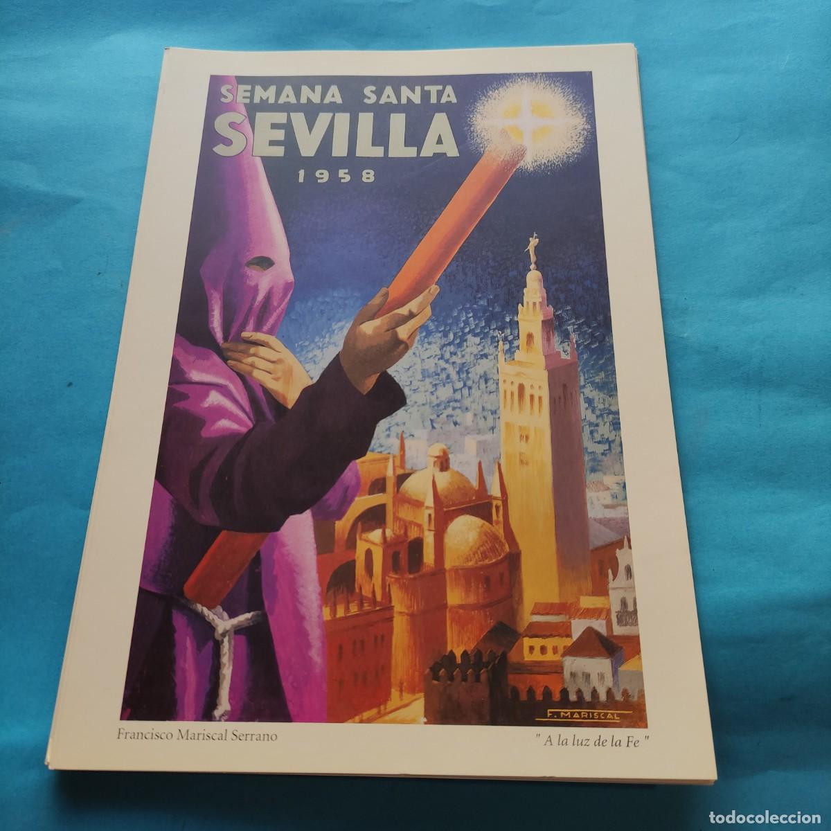 Coleccionismo de carteles: L&Aacute;MINA SEMANA SANTA DE SEVILLA. A&Ntilde;O 1958. REPRODUCCI&Oacute;N CARTELES SIGLO XX. 33X23CM