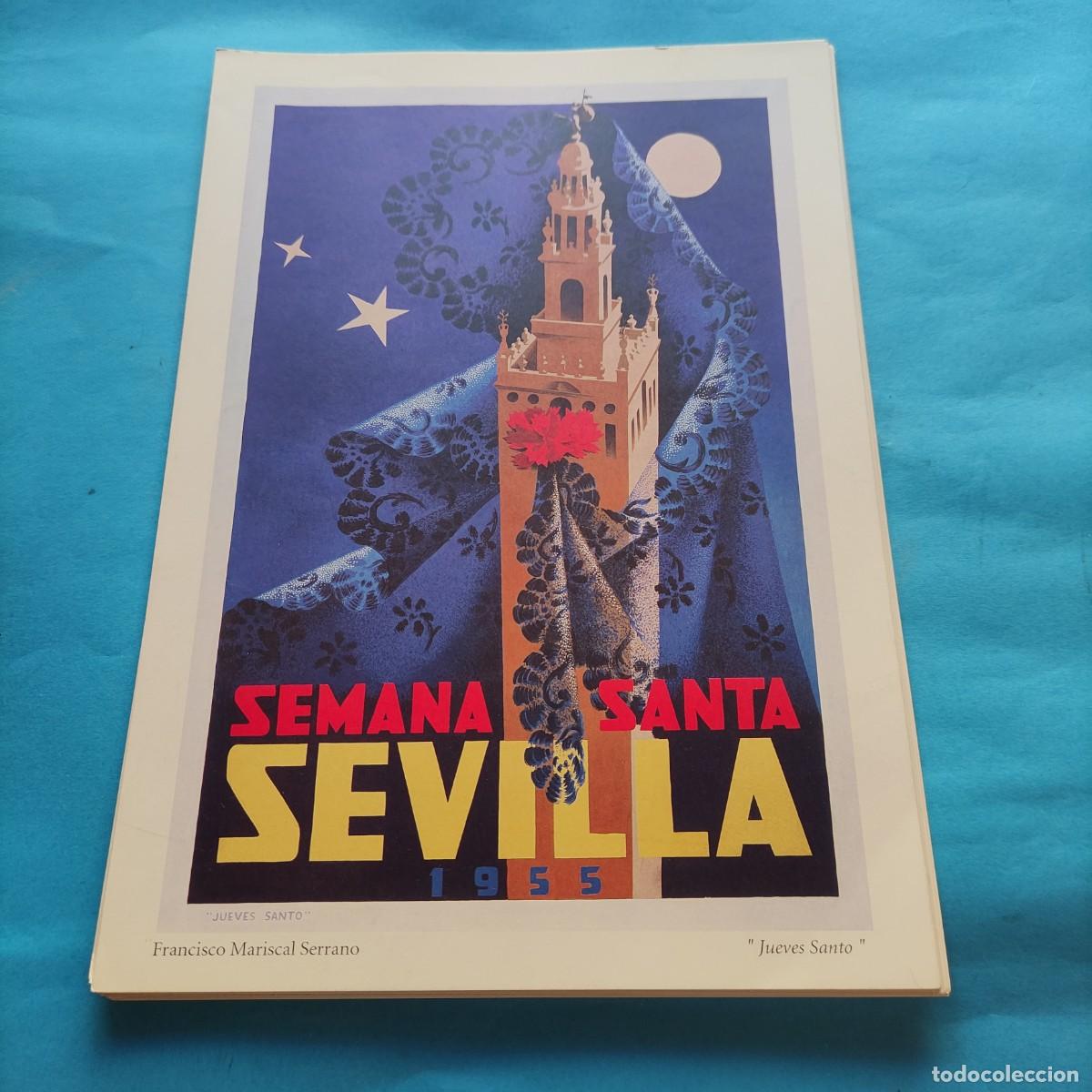 Coleccionismo de carteles: L&Aacute;MINA SEMANA SANTA DE SEVILLA. A&Ntilde;O 1955. REPRODUCCI&Oacute;N CARTELES SIGLO XX. 33X23CM