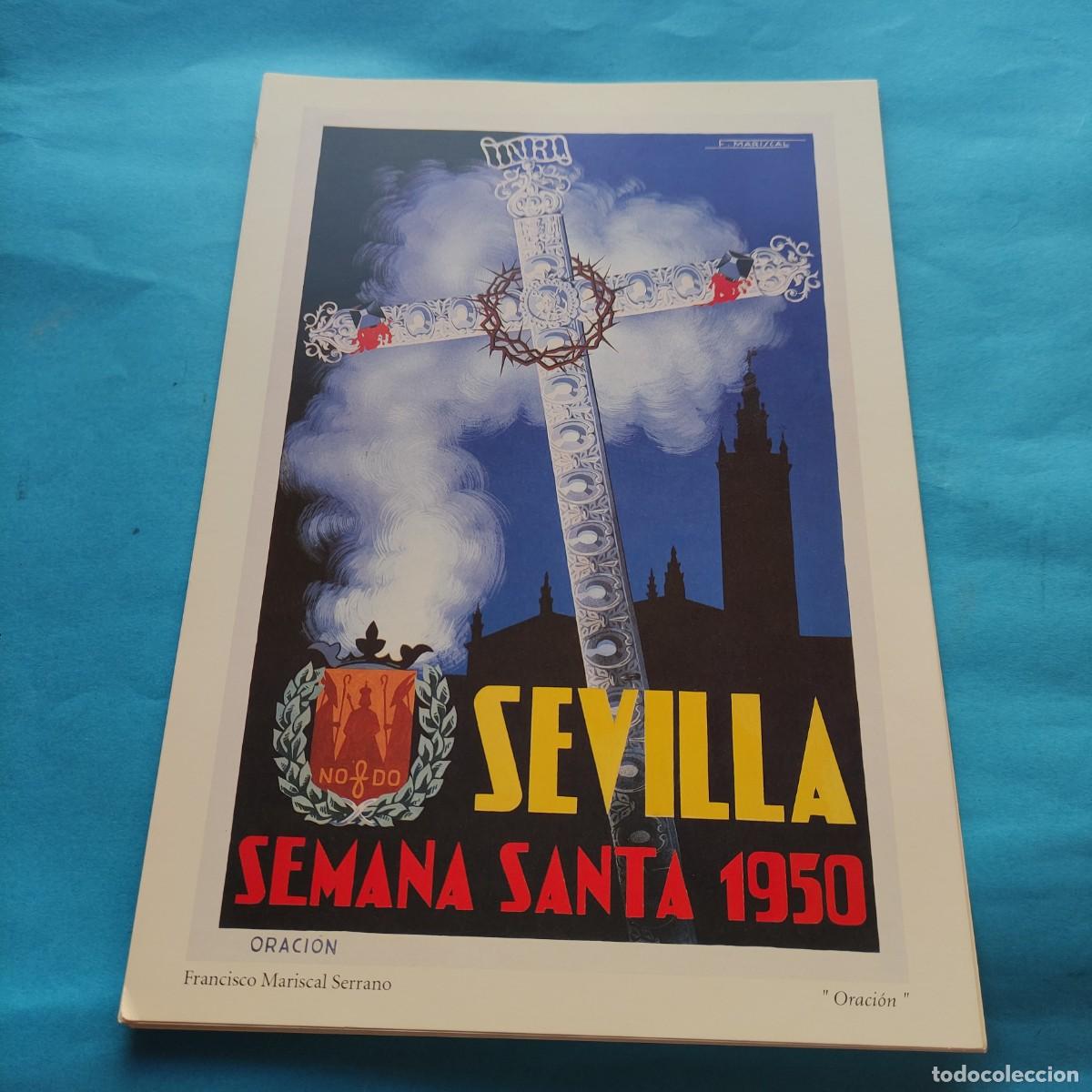 Coleccionismo de carteles: L&Aacute;MINA SEMANA SANTA DE SEVILLA. A&Ntilde;O 1950. REPRODUCCI&Oacute;N CARTELES SIGLO XX. 33X23CM