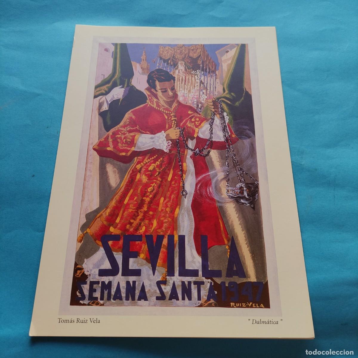 Coleccionismo de carteles: L&Aacute;MINA SEMANA SANTA DE SEVILLA. A&Ntilde;O 1947. REPRODUCCI&Oacute;N CARTELES SIGLO XX. 33X23CM