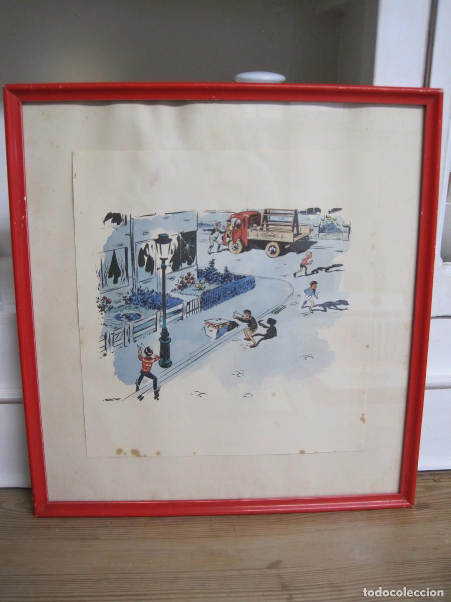 Coleccionismo de carteles: CUADRO PUBLICITARIO DE VIDRIOS VILLOSA - LLODIO - CRISTALES - DIBUJO HUMOR&Iacute;STICO - A&Ntilde;OS 60