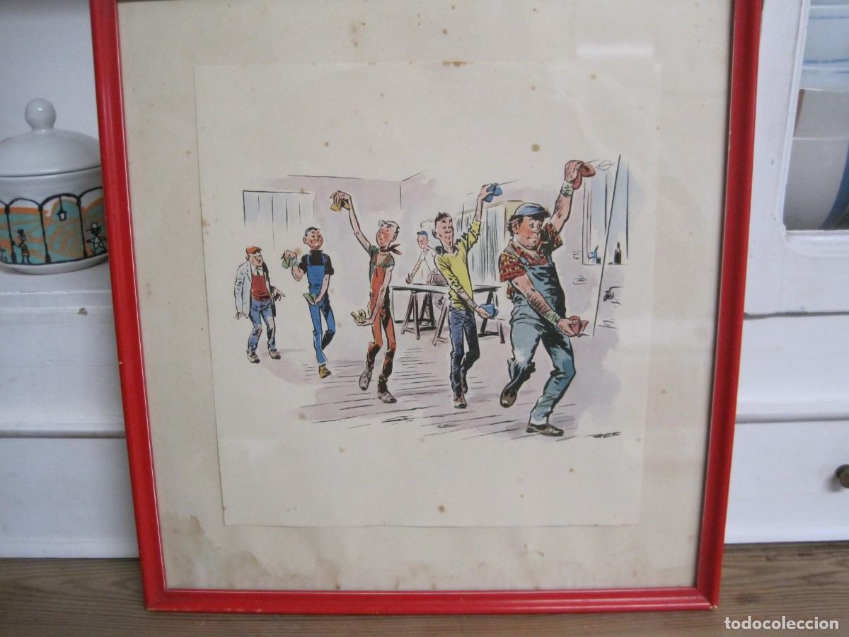 Coleccionismo de carteles: CUADRO PUBLICITARIO DE VIDRIOS VILLOSA - LLODIO - CRISTALES - DIBUJO HUMOR&Iacute;STICO - A&Ntilde;OS 60