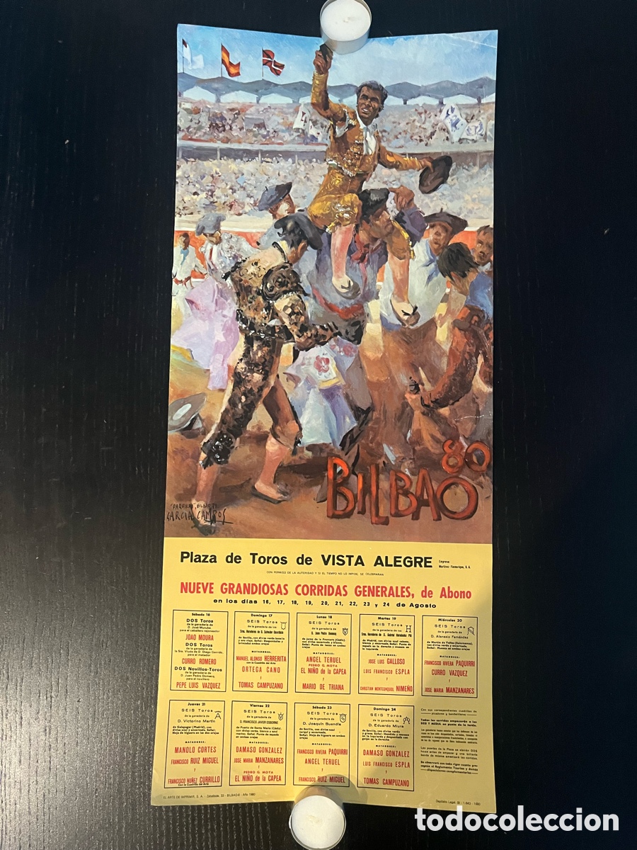Coleccionismo de carteles: Plaza de toros de Vistalegre Bilbao 1980