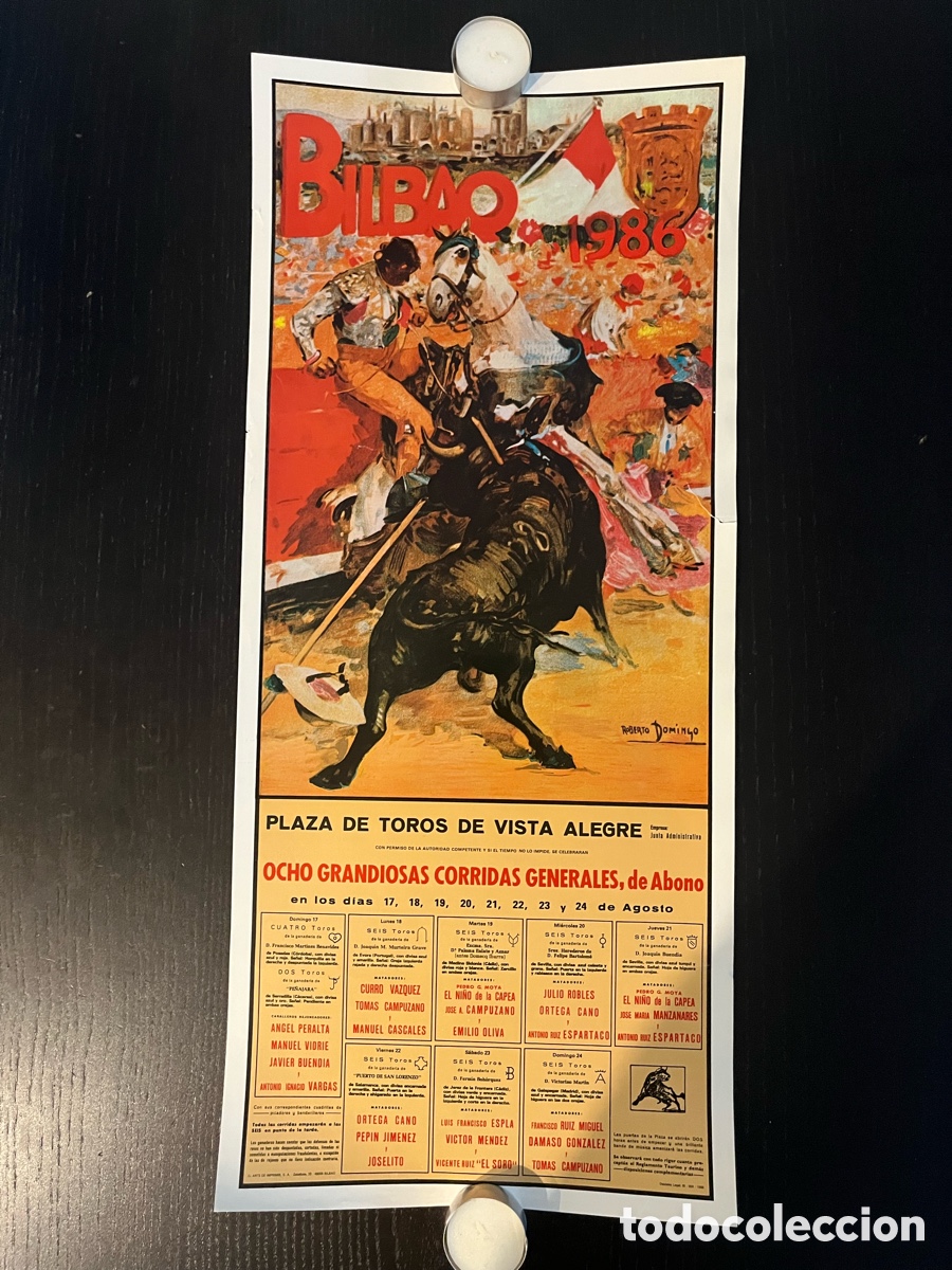 Coleccionismo de carteles: Cartel plaza toros de Vista alegre Bilbao 1986