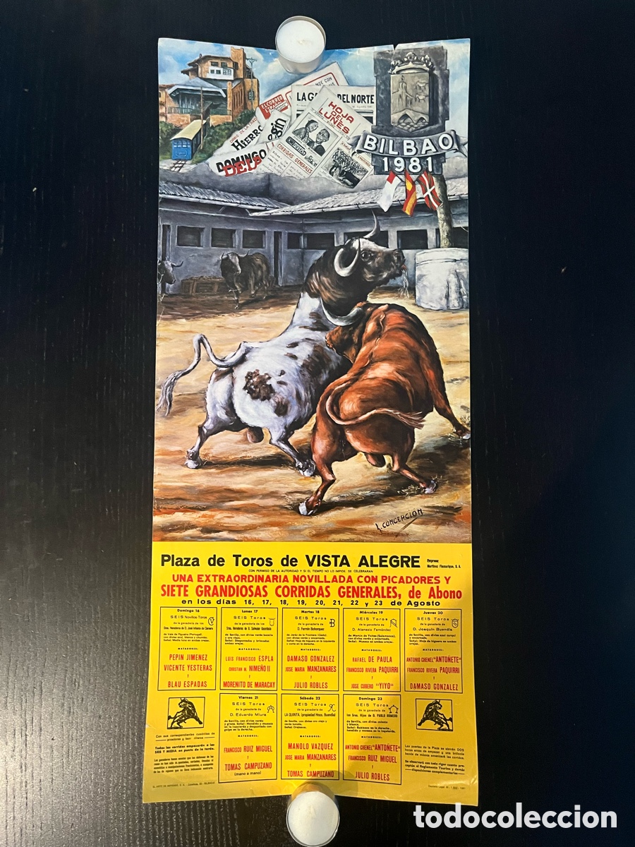 Coleccionismo de carteles: Cartel plaza de toros de Vista Alegre Bilbao 1981
