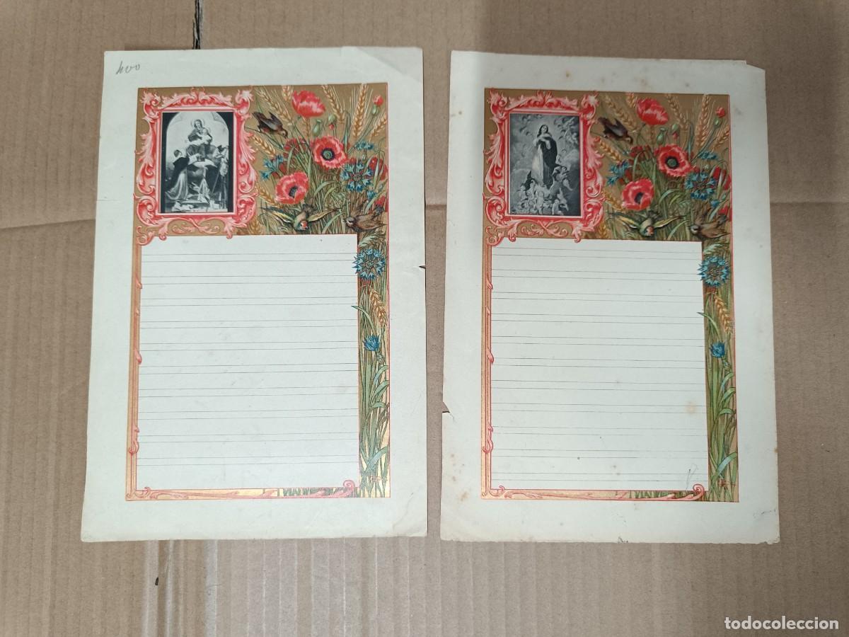 Coleccionismo de carteles: LOTE DE 2 ANTIGUAS HOJAS DE MENU CON IMAGINERIA RELIGIOSA, SIGLO XIX -P24