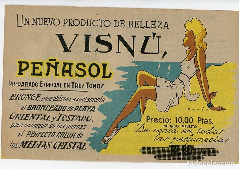 Collectionnisme d'affiches: JUAN MARTINEZ GARCIA ROVES. PUBLICIDAD producto de belleza VISNU. GIJON. ASTURIAS. GAVIOTU