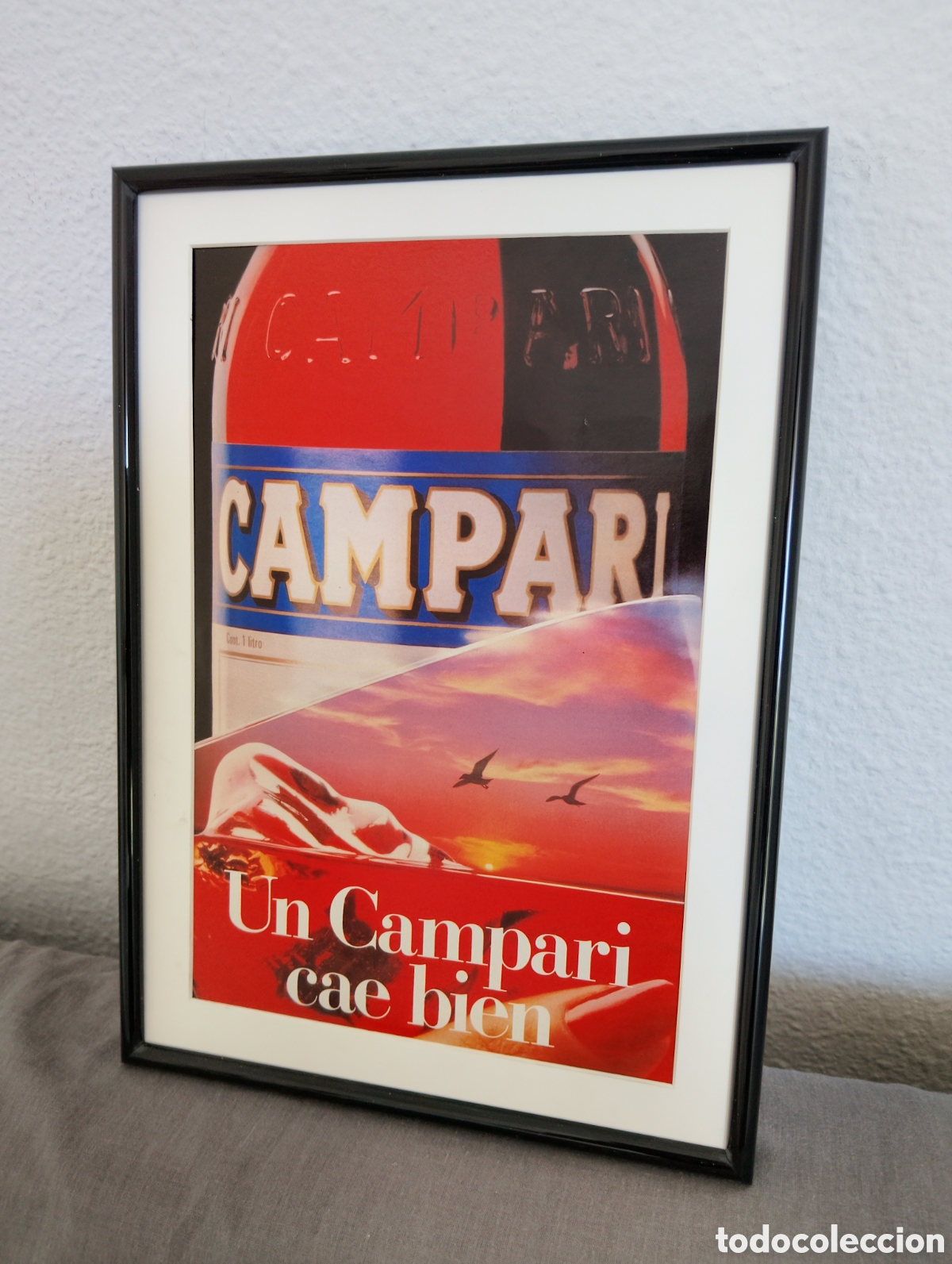 Collectionnisme d'affiches: Campari cuadro publicidad vintage a&ntilde;os 80 bar bebida