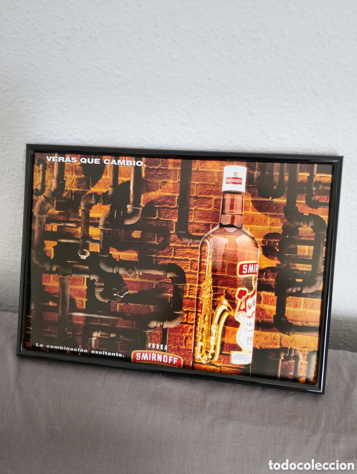 Coleccionismo de carteles: Smirnoff cuadro publicidad retro a&ntilde;os 90 bar vodka
