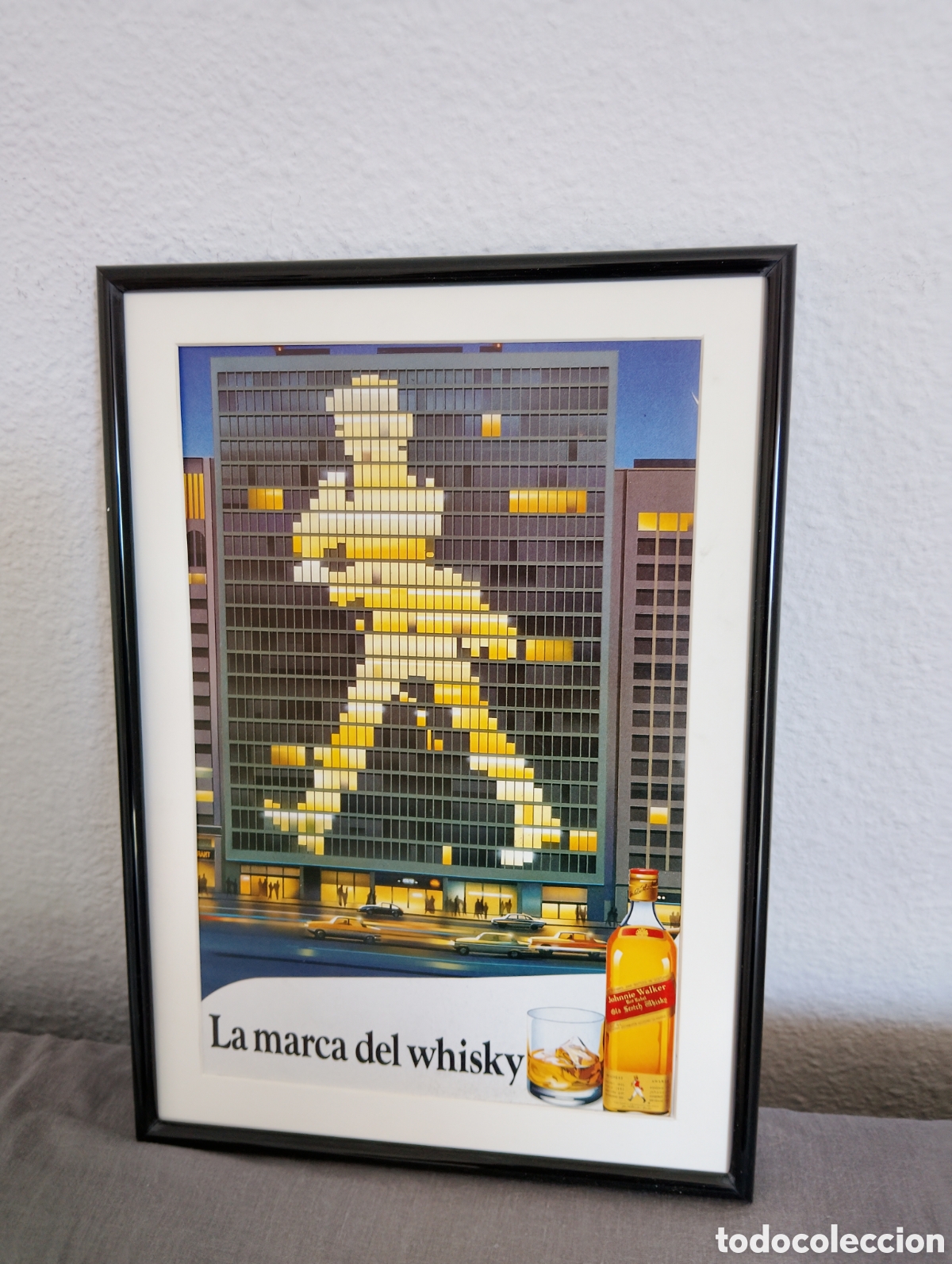 Coleccionismo de carteles: Red Label Johnny Walker cuadro publicidad bar a&ntilde;os 80