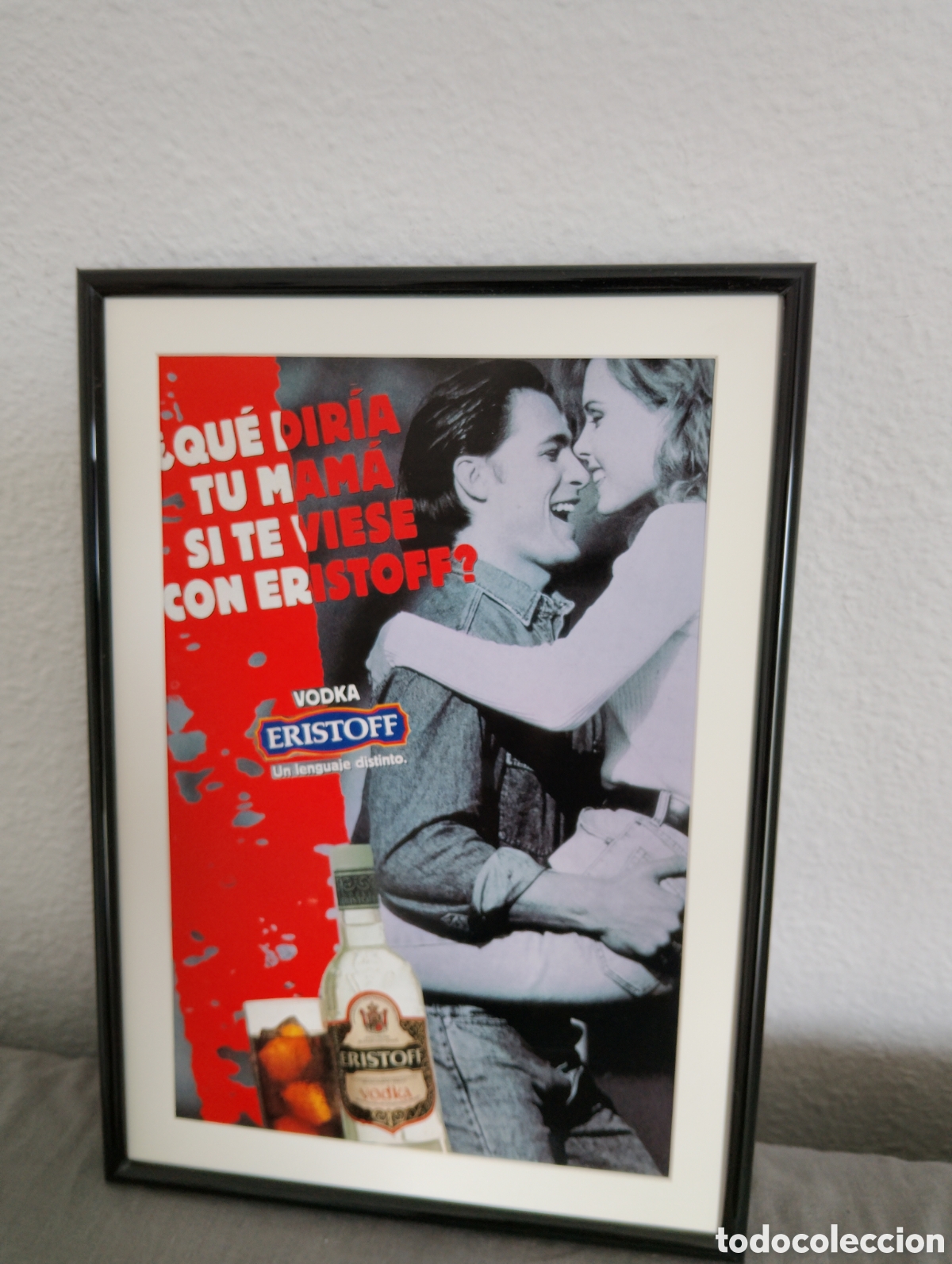 Coleccionismo de carteles: Eristoff cuadro publicidad retro a&ntilde;os 90 bar vodka