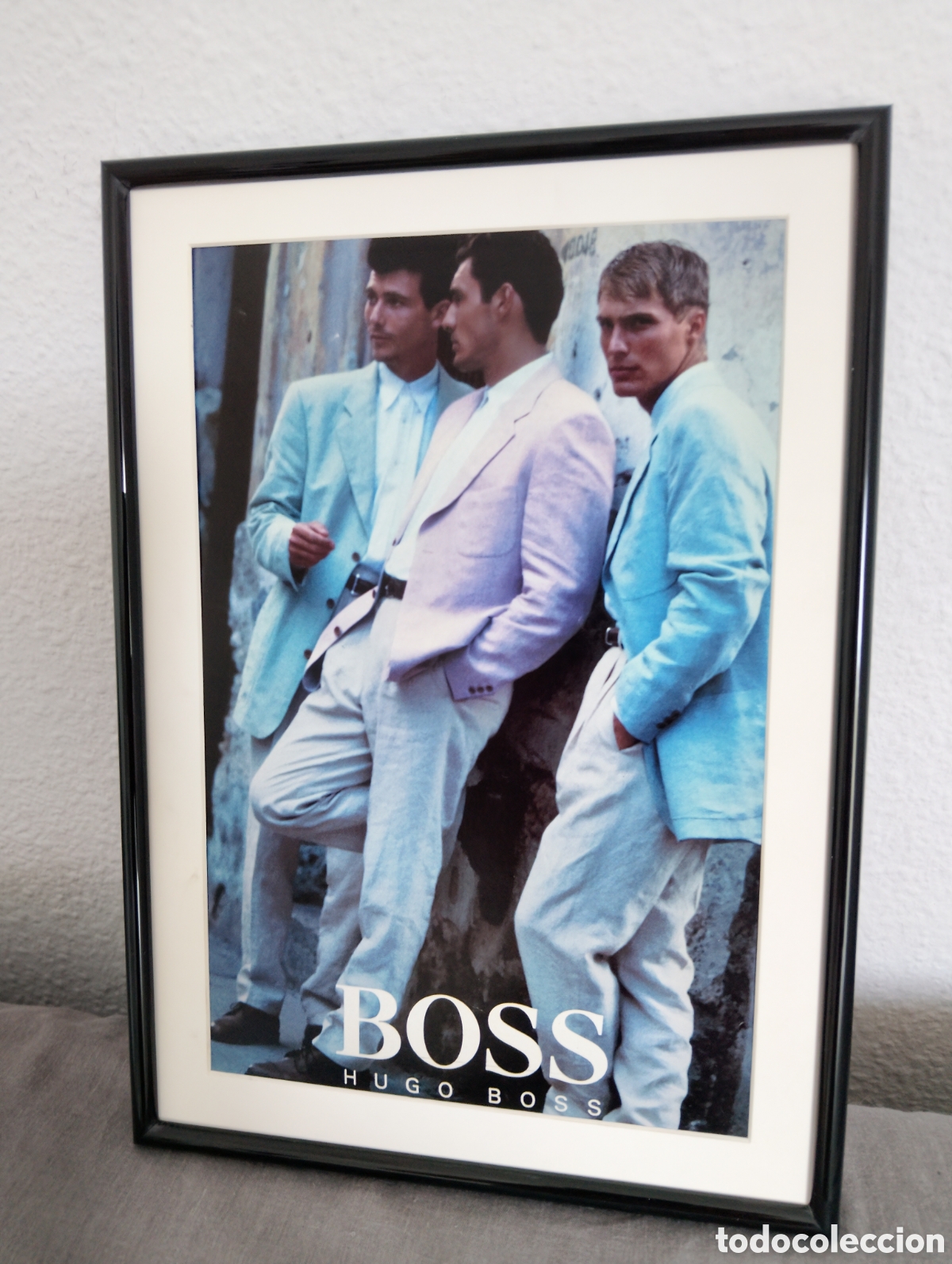 Coleccionismo de carteles: Hugo Boss cuadro publicidad vintage a&ntilde;os 90 moda masculina