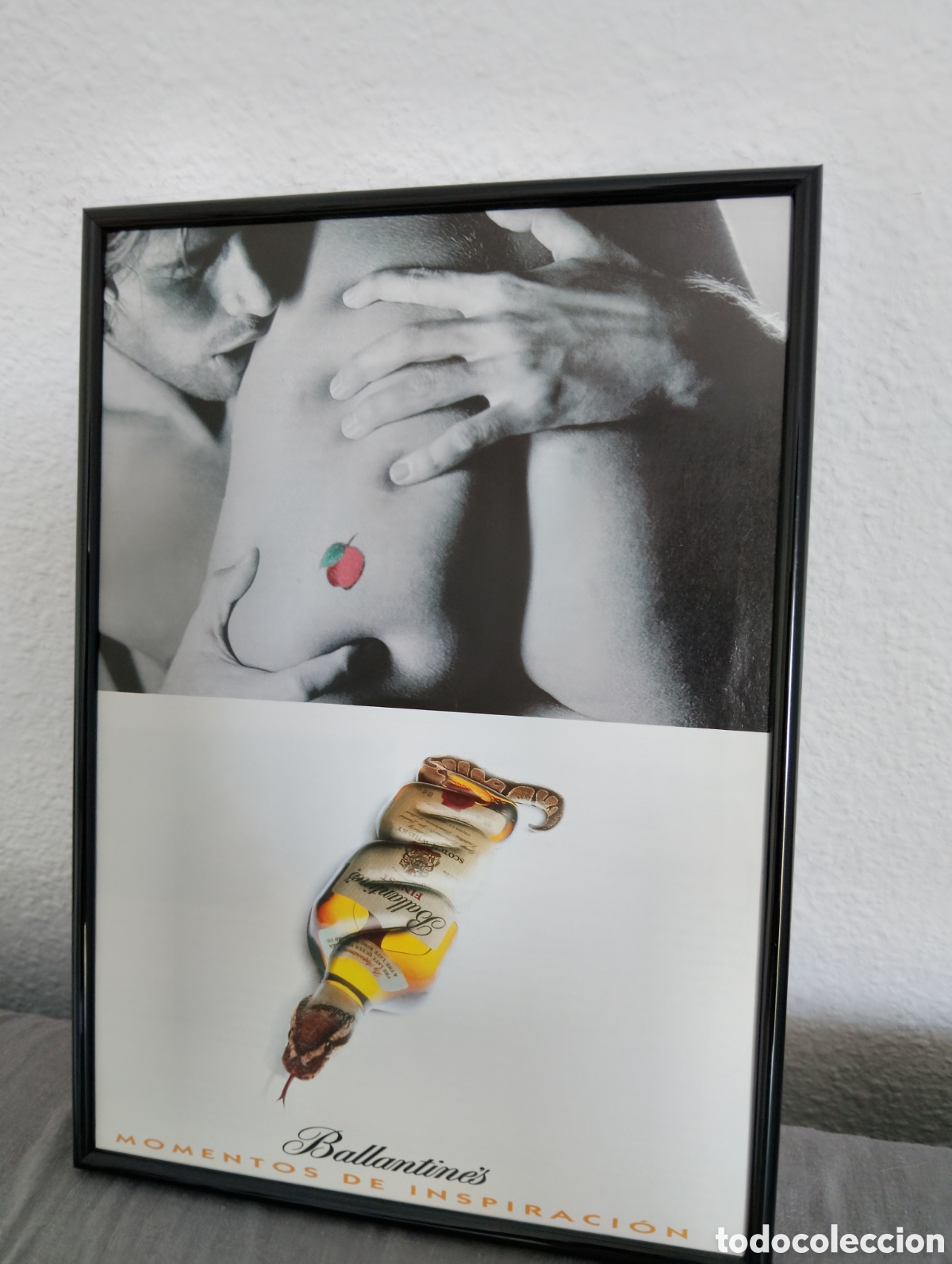 Coleccionismo de carteles: Ballantines cuadro publicidad retro a&ntilde;os 90 bar whisky