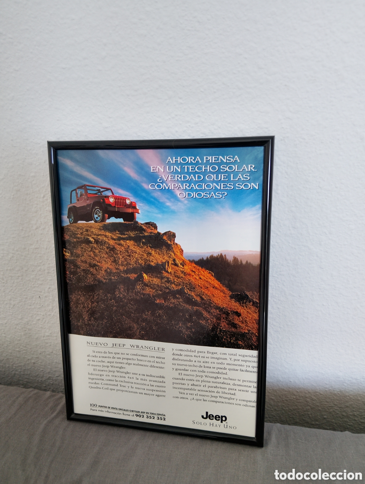 Coleccionismo de carteles: Jeep cuadro publicidad vintage a&ntilde;os 90 coche 4x4