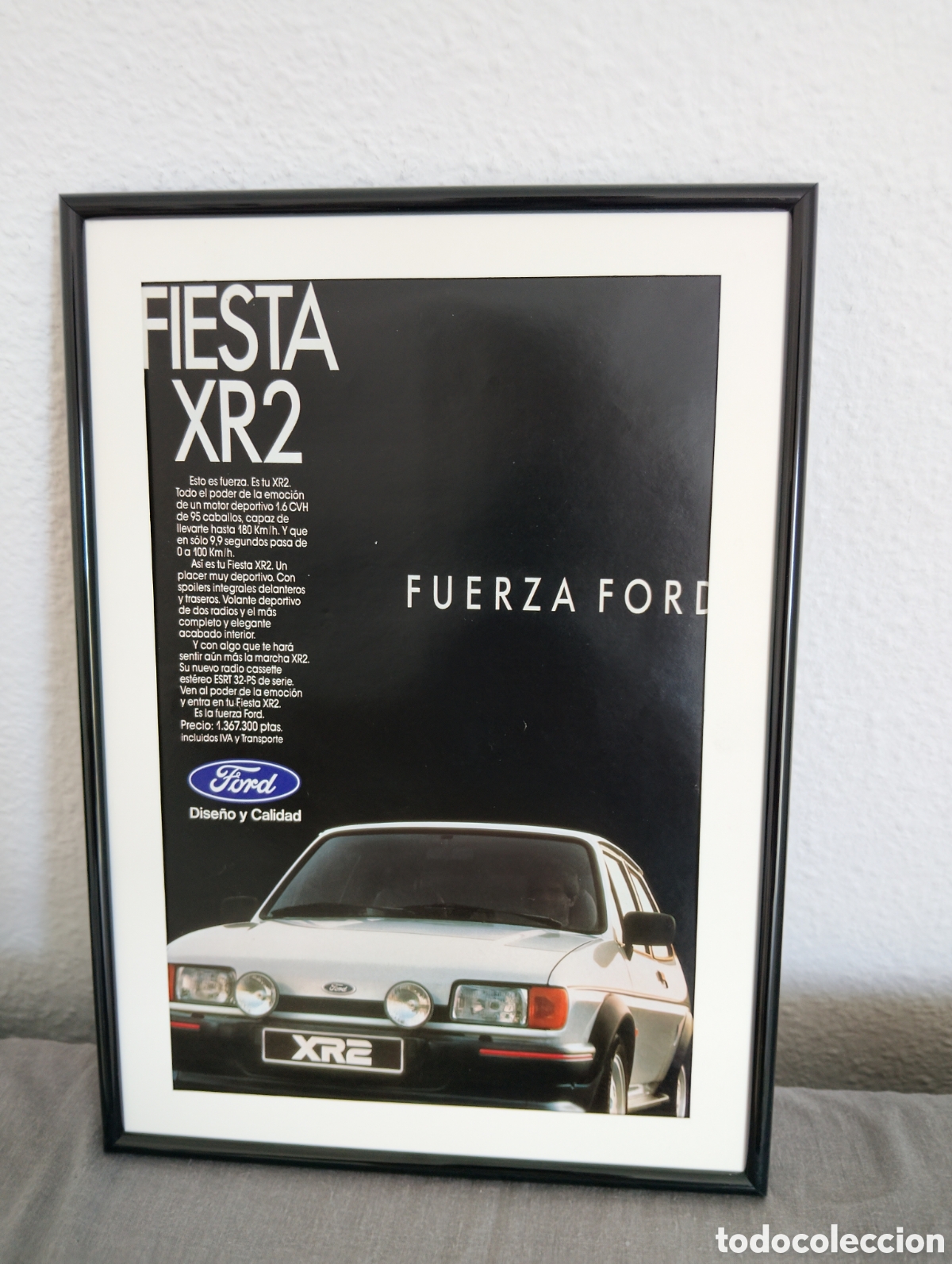 Coleccionismo de carteles: Ford Fiesta xr2 cuadro publicidad vintage a&ntilde;os 80 coche