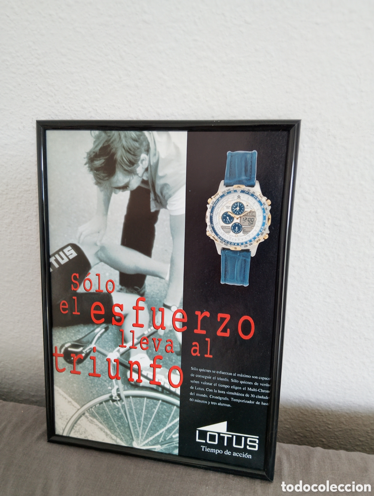Coleccionismo de carteles: Lotus cuadro publicidad vintage a&ntilde;os 90 reloj