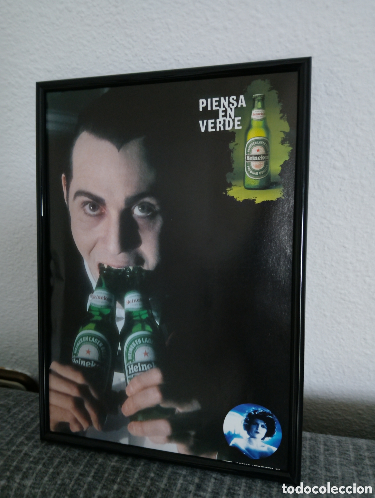 Coleccionismo de carteles: Heineken cerveza cuadro Publicidad retro a&ntilde;os 90