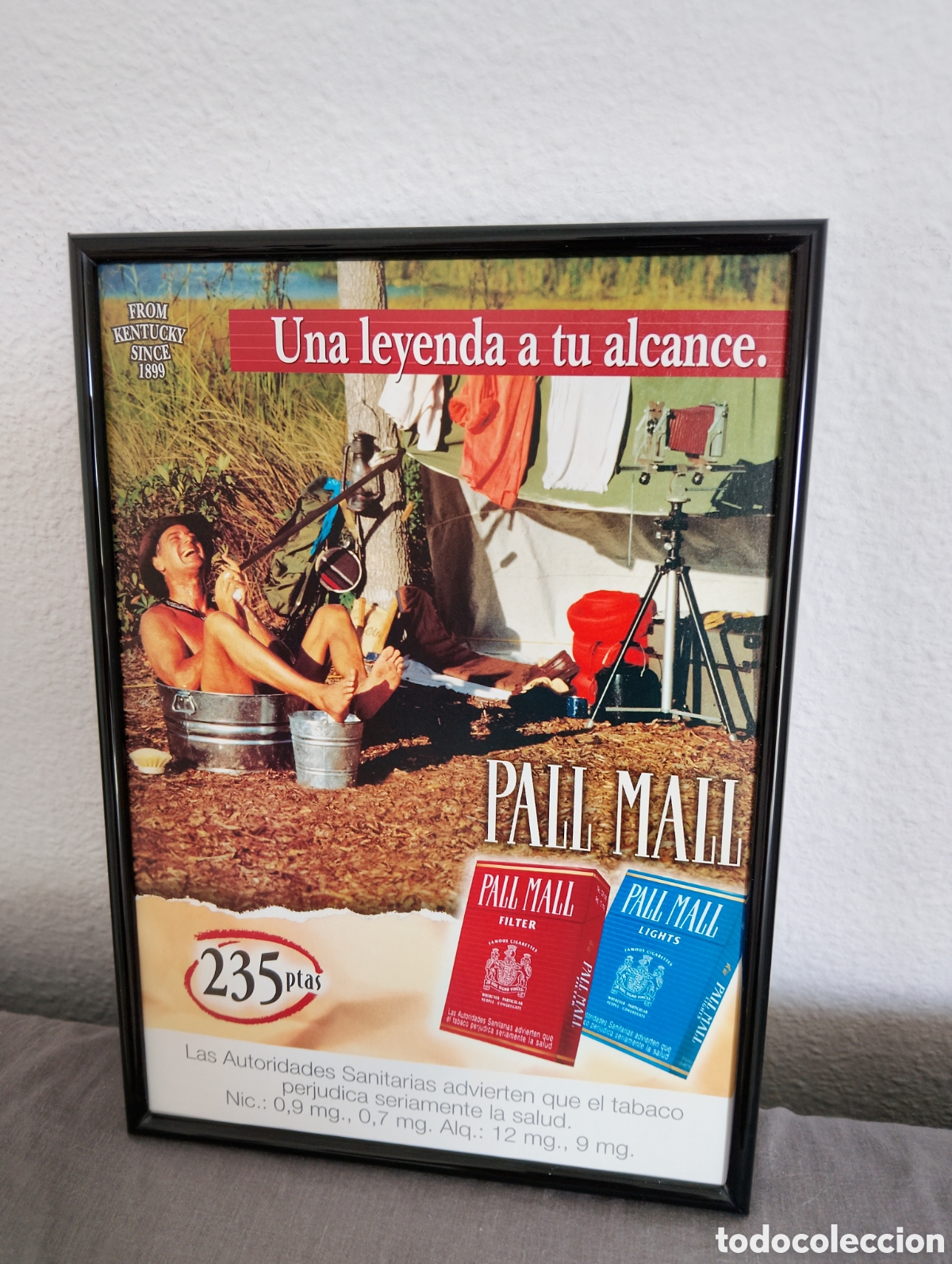 Coleccionismo de carteles: Pall Mall tabaco cigarros cuadro publicidad retro a&ntilde;os 90