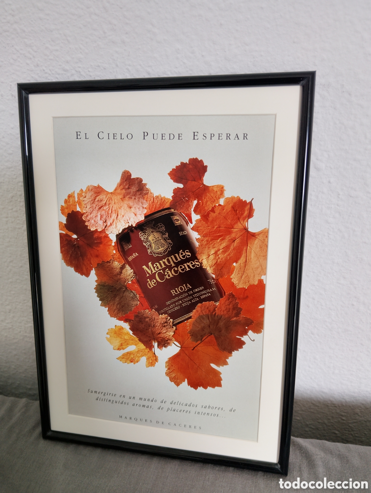 Coleccionismo de carteles: Marqu&eacute;s de C&aacute;ceres vino cuadro publicidad vintage a&ntilde;os 90 bodega