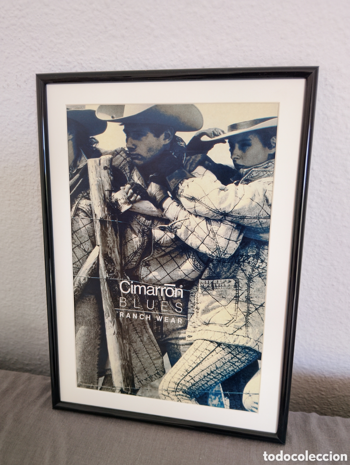 Coleccionismo de carteles: Cimarron blues jeans cuadro publicidad vintage a&ntilde;os 80 moda