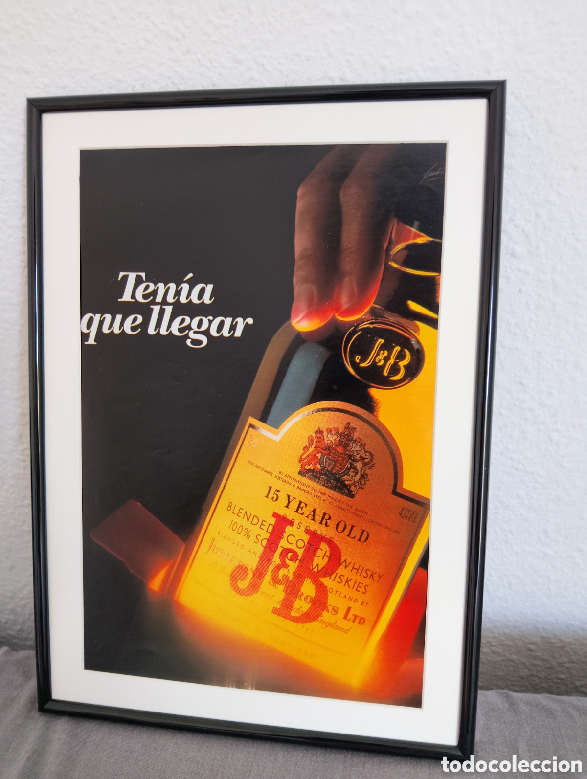 Coleccionismo de carteles: JB reserva Scotch Whisky cuadro publicidad vintage a&ntilde;os 80 bar
