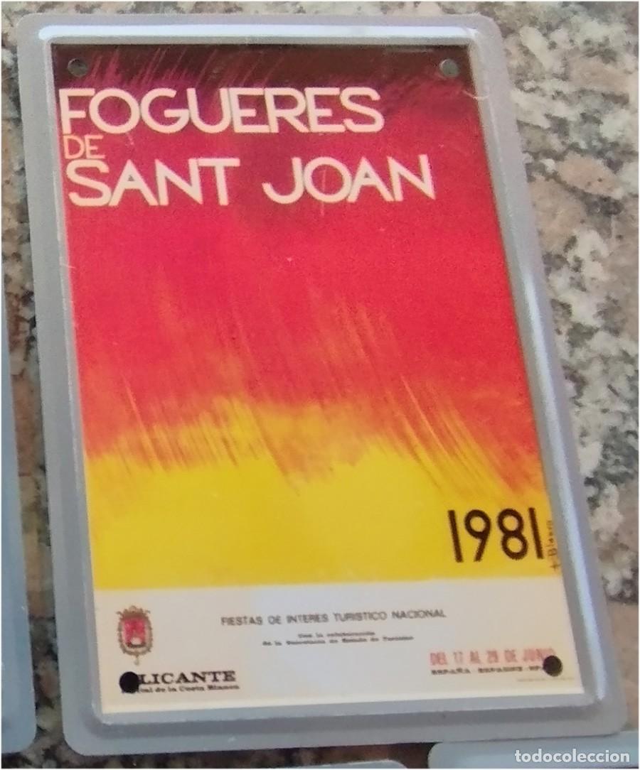 Coleccionismo de carteles: HOGUERAS DE SAN JUAN ALICANTE REPRODUCCION CARTEL EN METAL FOGUERES DE SANT JUAN DEL A&Ntilde;O 1981 MIDE