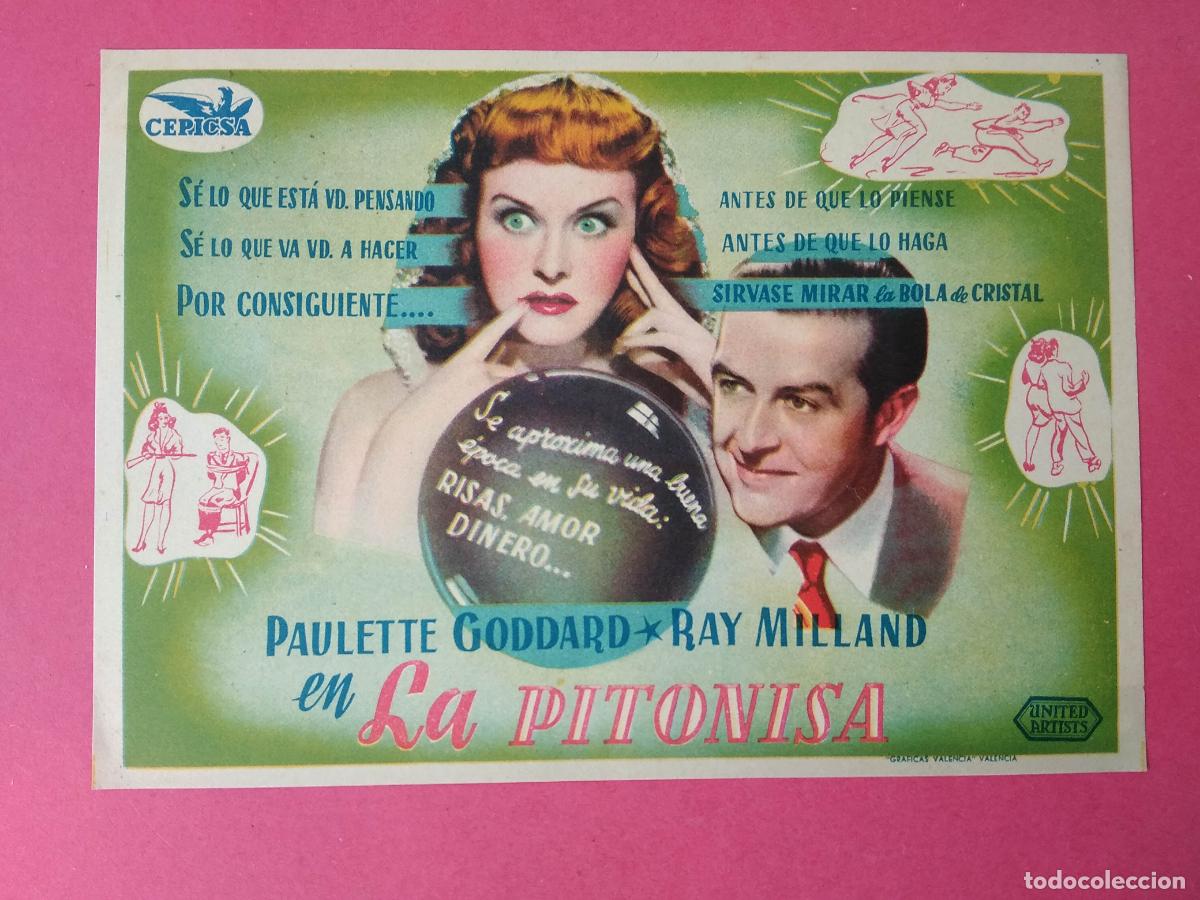 Coleccionismo de carteles: FOLLETO DE MANO PROGRAMA PROSPECTO DE CINE PELICULA , LA PITONISA