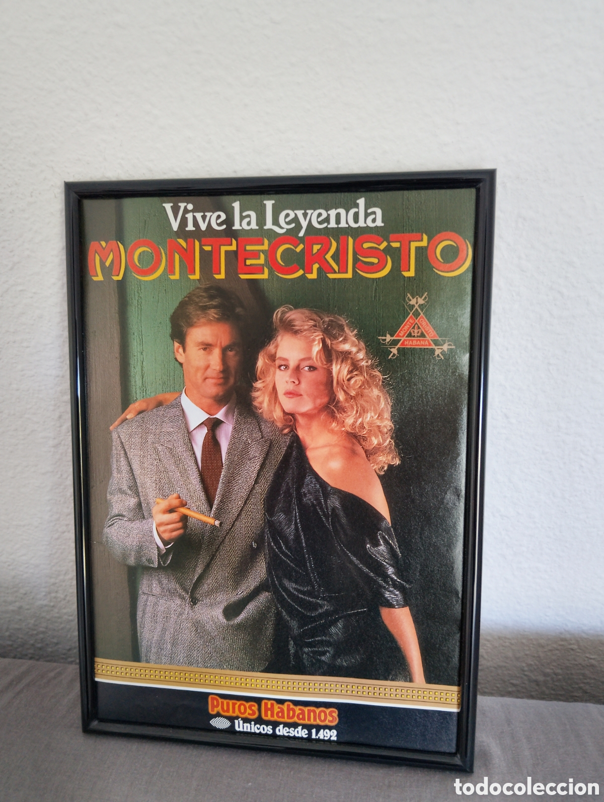 Coleccionismo de carteles: Montecristo Puros cuadro publicidad vintage a&ntilde;os 80