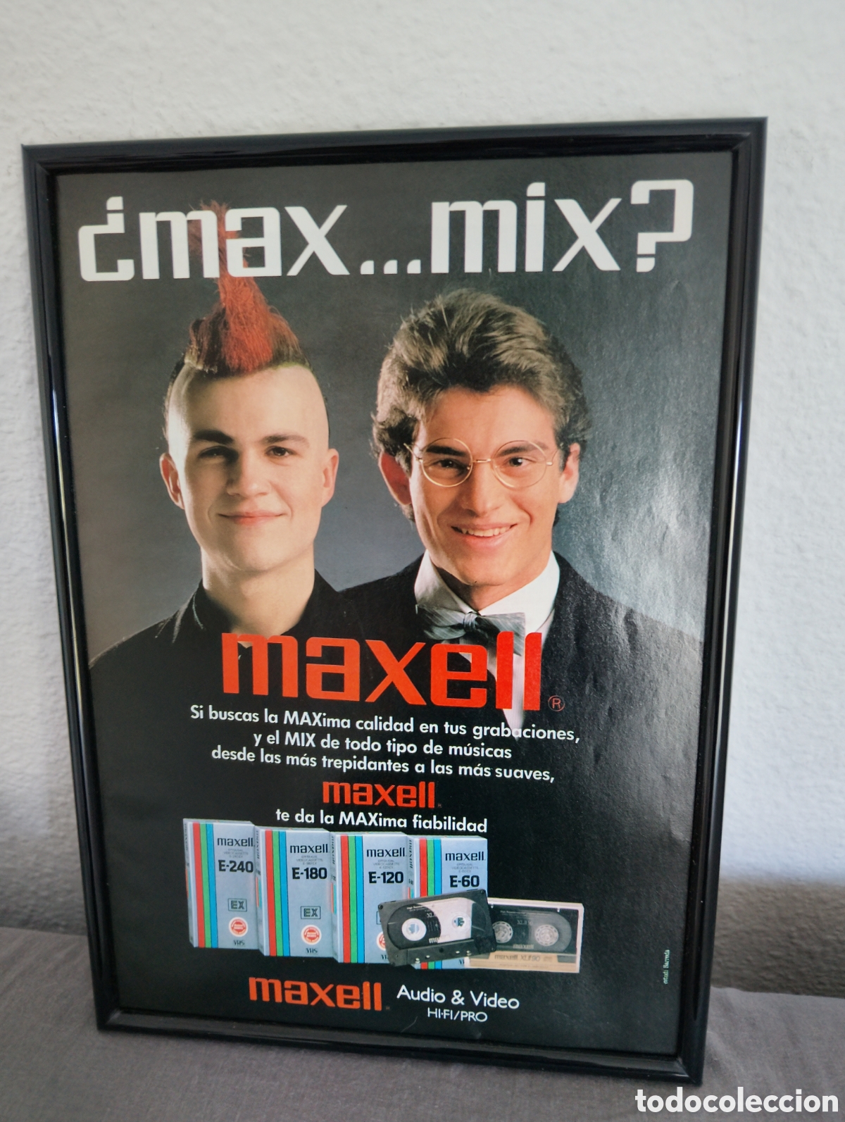 Coleccionismo de carteles: Maxell cintas cuadro publicidad vintage a&ntilde;os 80