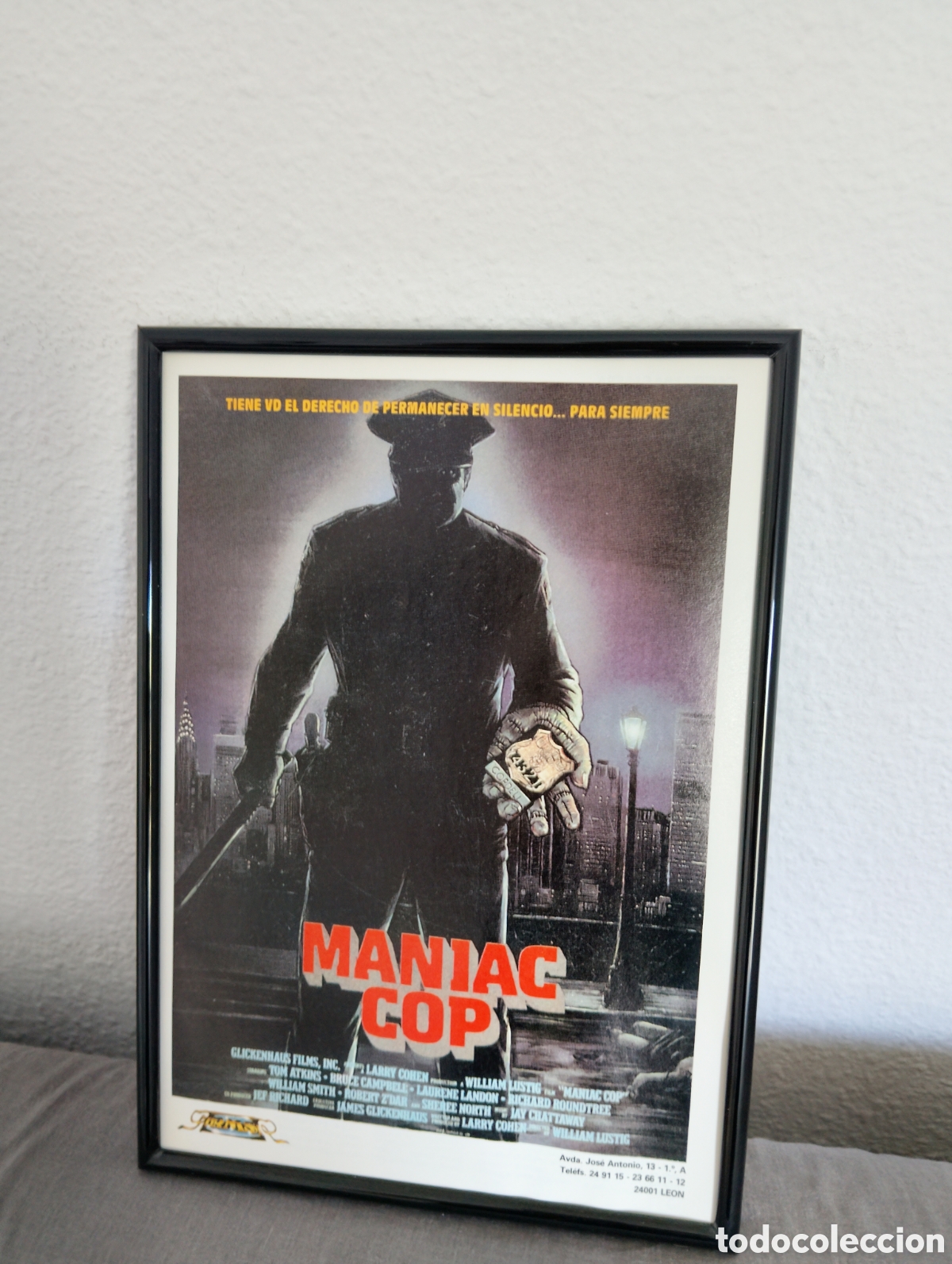 Coleccionismo de carteles: Maniac cop cuadro publicidad vintage a&ntilde;os 80 cine