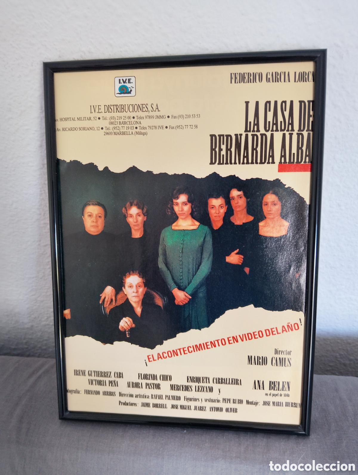 Coleccionismo de carteles: La casa de Bernarda Alba cine a&ntilde;os 80 cuadro publicidad vintage