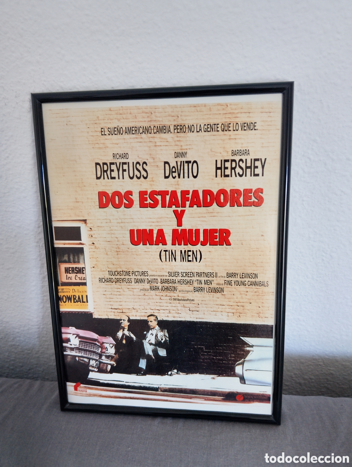 Coleccionismo de carteles: Dos estafadores y una mujer cuadro publicidad vintage cine a&ntilde;os 80