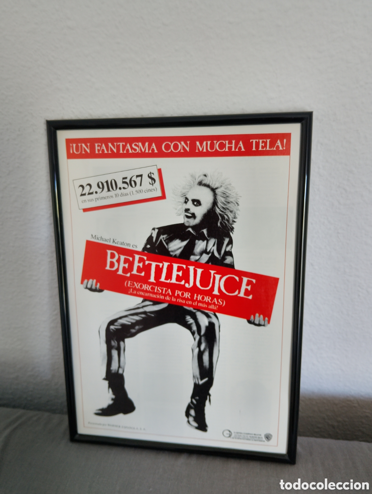 Coleccionismo de carteles: Beetlejuice cuadro publicidad vintage a&ntilde;os 80 cine pelicula