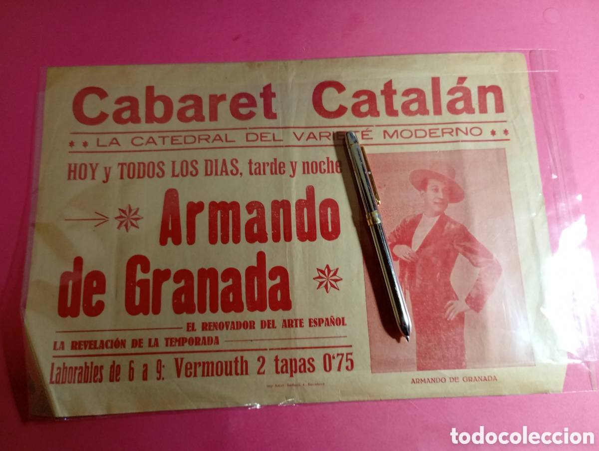 Coleccionismo de carteles: CABARET CATAL&Aacute;N LA CATEDRAL DEL VARIETE MODERNO ''ARMANDO DE GRANADA'' RENOVADOR DEL ARTE ESPA&Ntilde;OL