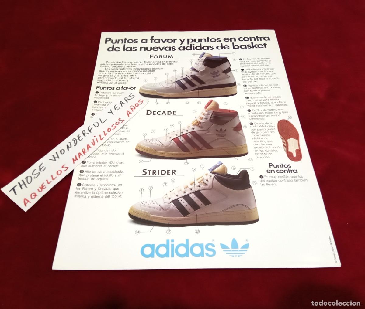 Coleccionismo de carteles: ANUNCIO PUBLICIDAD REVISTA ZAPATILLAS ADIDAS FORUM DECADE STRIDER 1984 1985 GIGANTES DEL BASKET 16