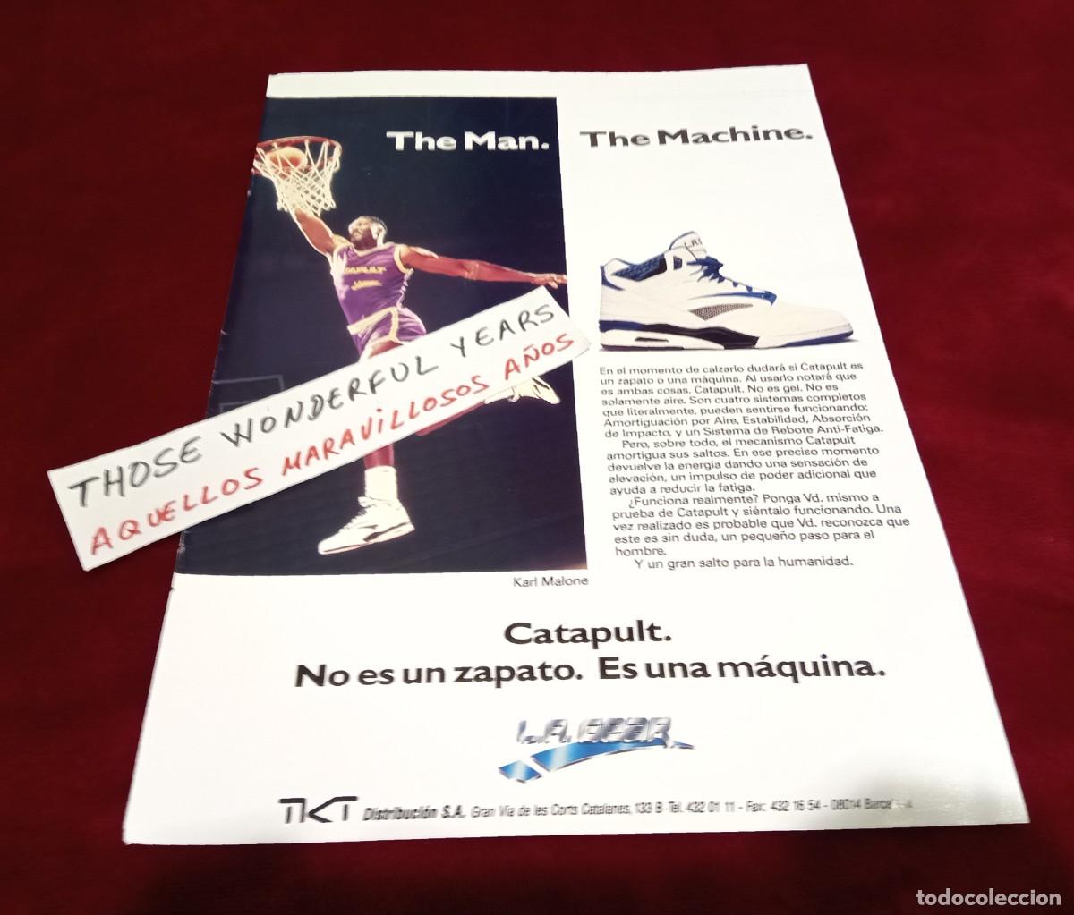 Coleccionismo de carteles: ANUNCIO PUBLICIDAD REVISTA ZAPATILLAS L.A. GEAR CATAPULT KARL MALONE GIGANTES DEL NUEVO BASKET 16