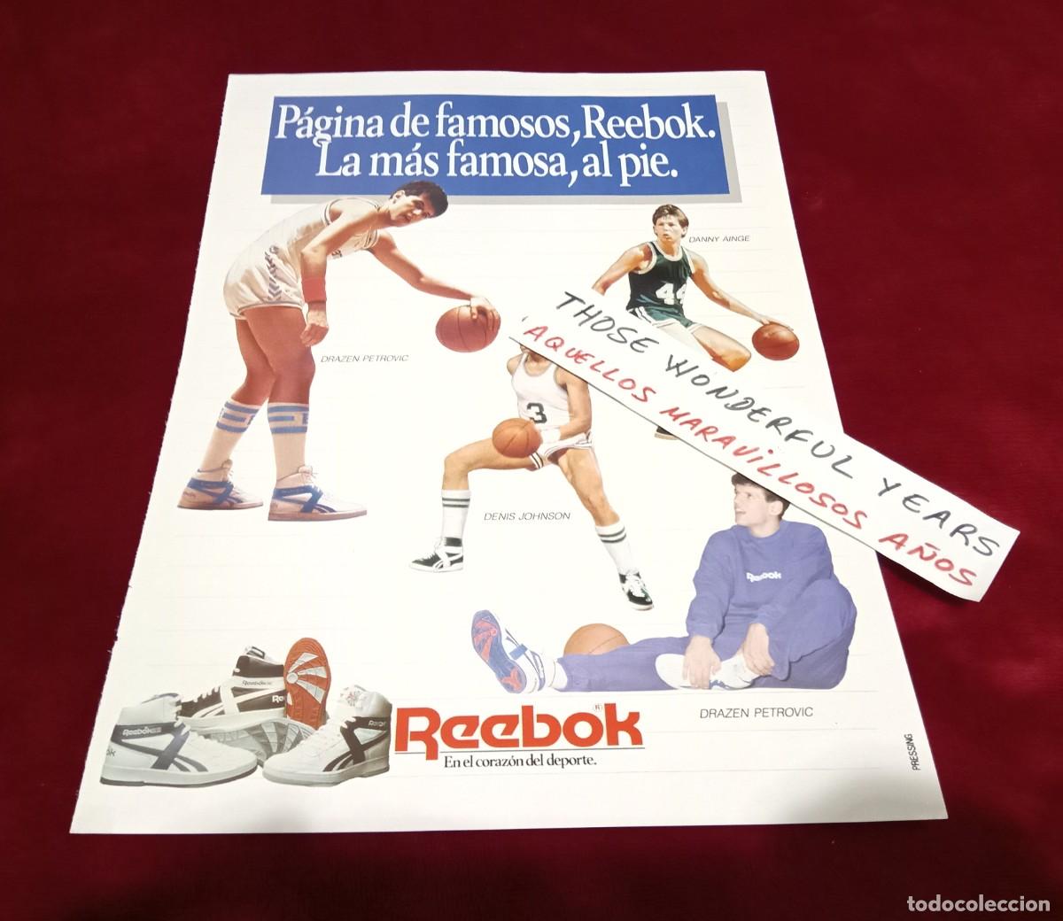 Coleccionismo de carteles: ANUNCIO PUBLICIDAD REVISTA ZAPATILLAS REEBOK DRAZEN PETROVIC AINGE JOHNSON 1988 1989 SUPER BASKET