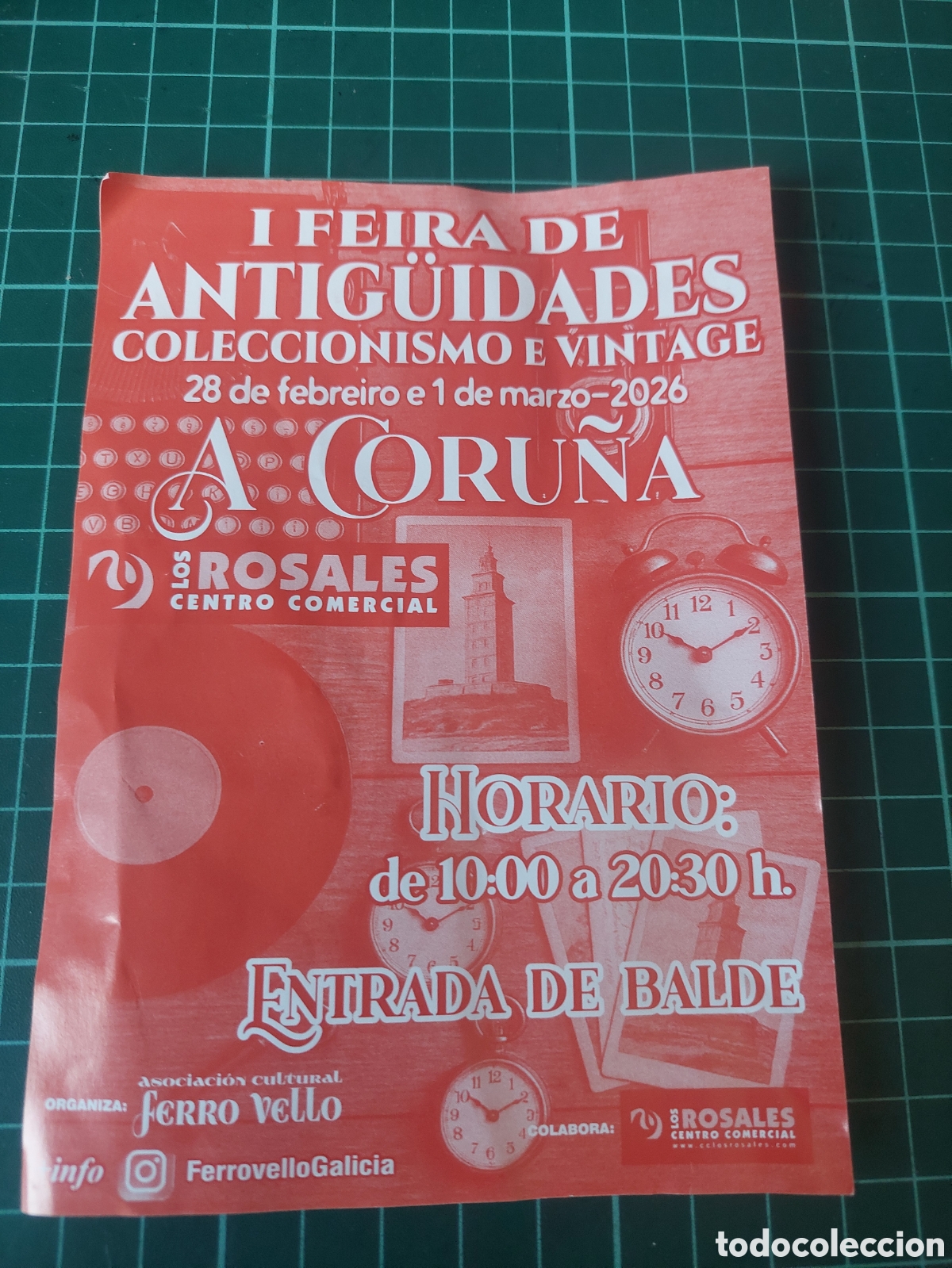 Coleccionismo de carteles: LA CORU&Ntilde;A IMORESO PUBLICIDAD I FERIA ANTIG&Uuml;EDADES Y COLECCIONISMO LIS ROSALES