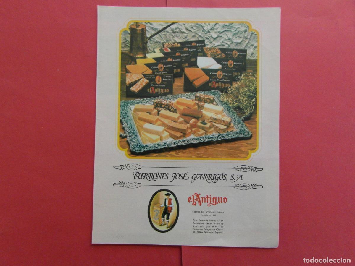 Poster collecting: PUBLICIDAD 1984 - TURRON EL ANTIGUO JIJONA ALICANTE TURRONES JOSE GARRIGOS SA
