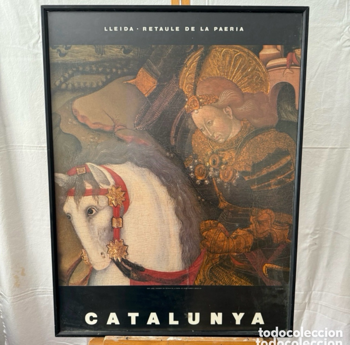 Collectionnisme d'affiches: Cartel tur&iacute;stico Catalunya Lleida Retaule de la Paeria Sant Jordi enmarcado