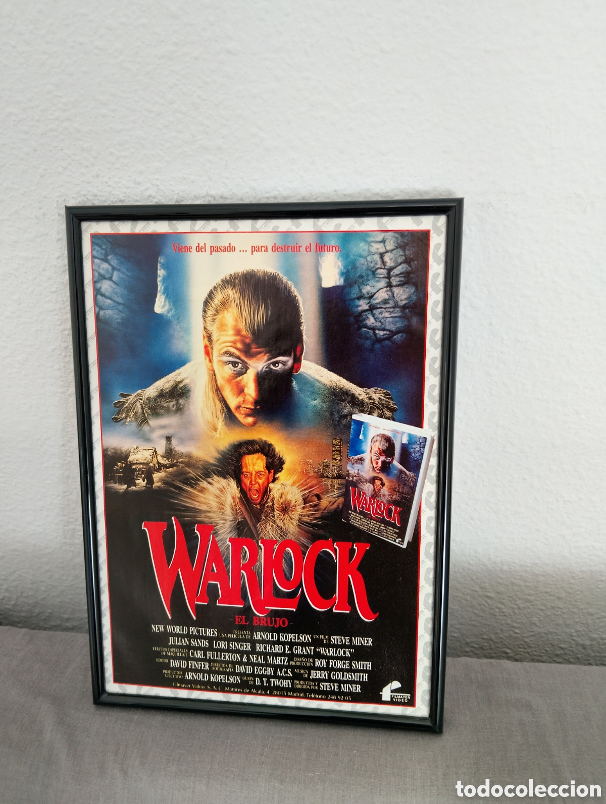 Coleccionismo de carteles: Warlock cuadro cine a&ntilde;os 90 publicidad original