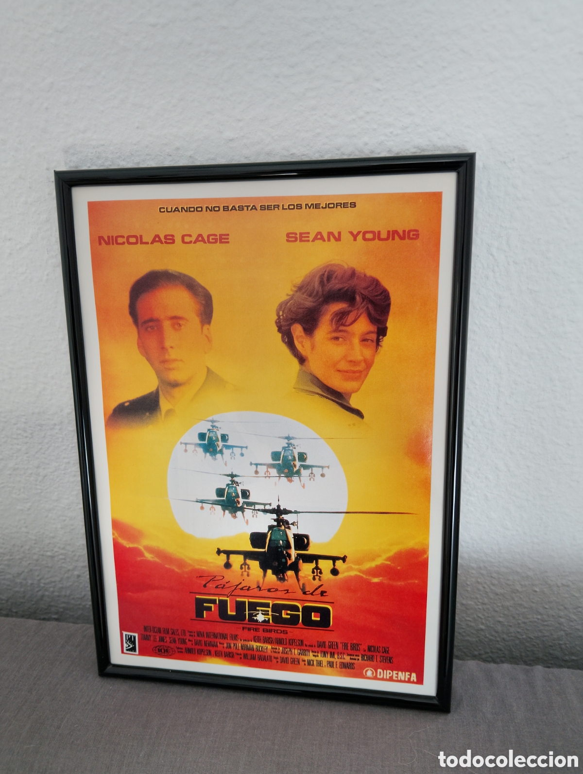 Coleccionismo de carteles: P&aacute;jaros de fuego Nicol&aacute;s Cage cuadro publicidad cine a&ntilde;os 90