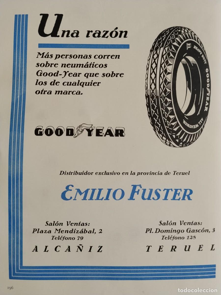 Coleccionismo de carteles: NEUMATICOS GOOD YEAR EMILIO FUSTER DISTRIBUIDOR PROVINCIA TERUEL ALCA&Ntilde;IZ HOJA REVISTA 1931-1932