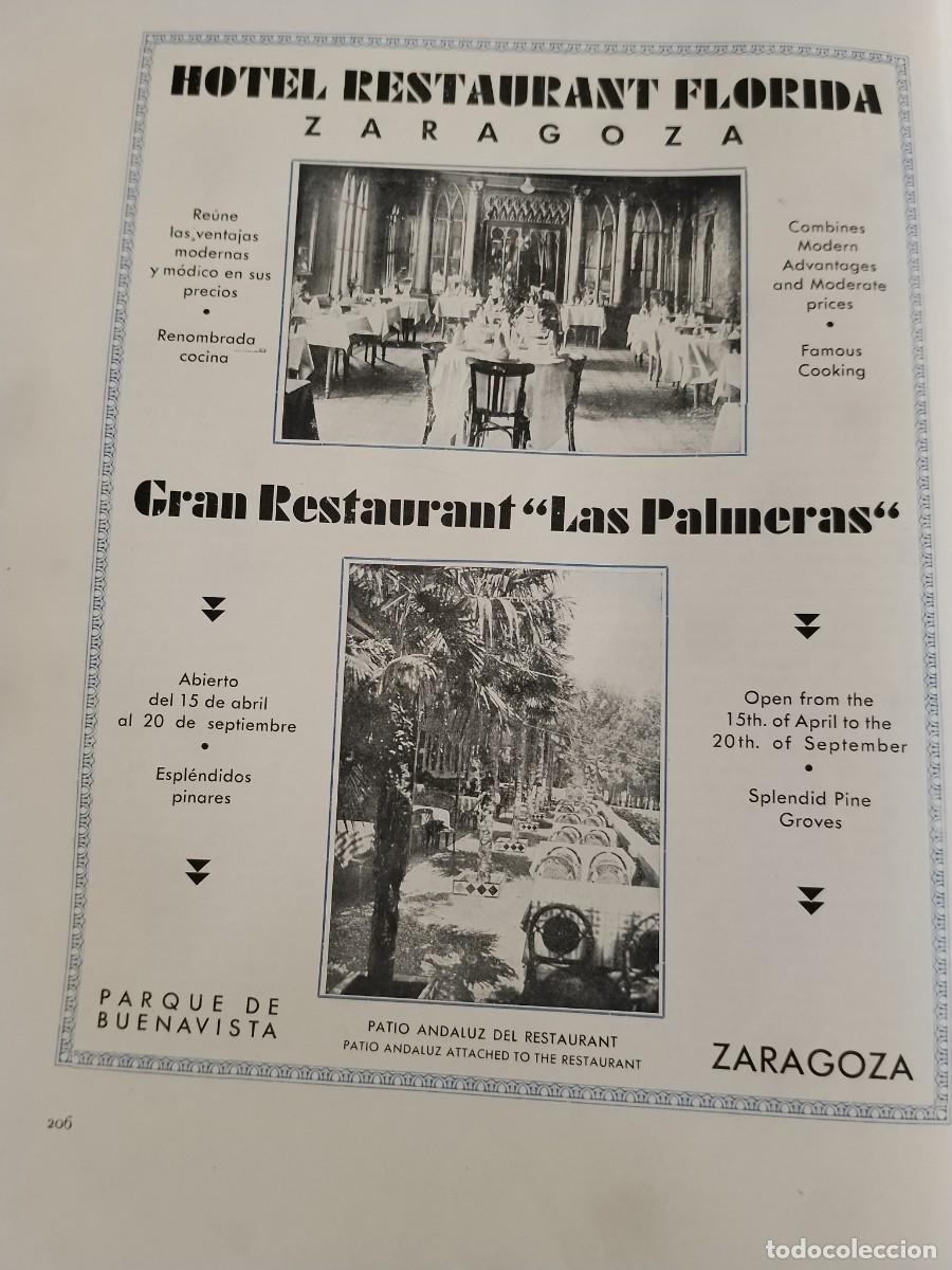 Coleccionismo de carteles: HOTEL RESTAURANT FLORIDA / GRAN RESTAURANT LAS PALMERAS ZARAGOZA HOJA REVISTA 1931-1932