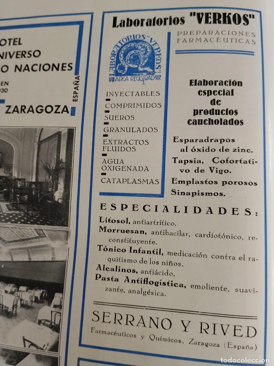 Coleccionismo de carteles: HOTEL RESTAURANT FLORIDA / GRAN RESTAURANT LAS PALMERAS ZARAGOZA HOJA REVISTA 1931-1932