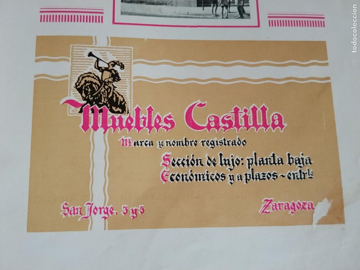 Coleccionismo de carteles: MUEBLES CASTILLA ZARAGOZA HOJA REVISTA 1931-1932