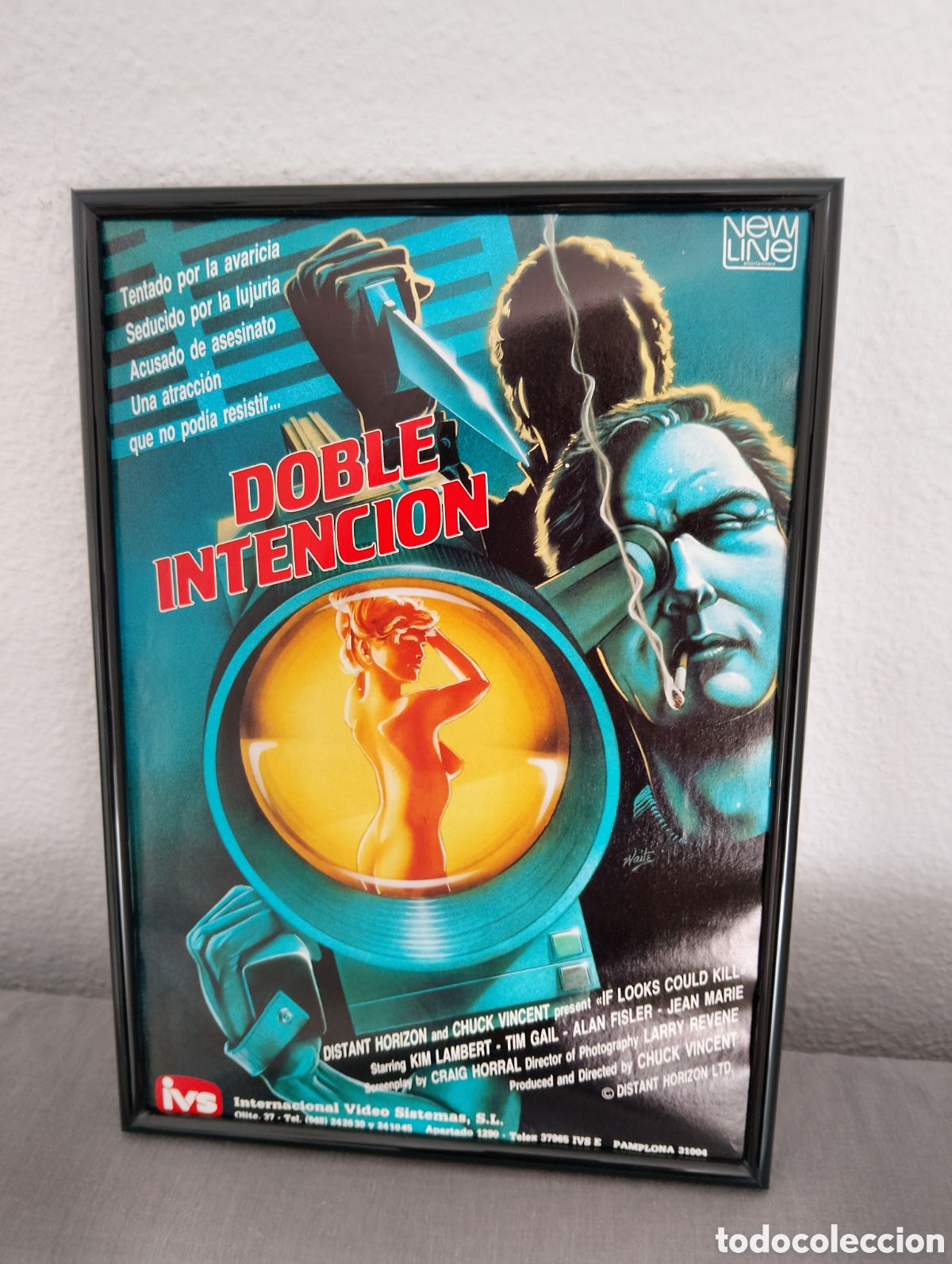 Coleccionismo de carteles: Doble intenci&oacute;n cuadro publicidad cine a&ntilde;os 80