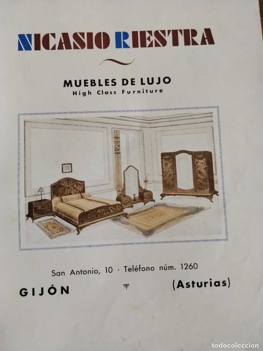 Coleccionismo de carteles: MUEBLES DE LUJO NICASIO RIESTRA GIJON ASTURIAS HOJA REVISTA A&Ntilde;O 1931-1932